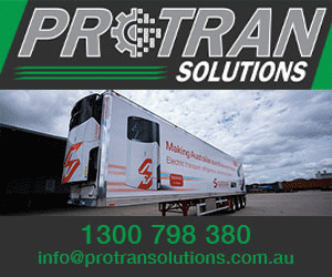 Solar powered refrigerated trailer with electric refrigeration unit providing low emission cold chain transport solution from Protrans Solutions.